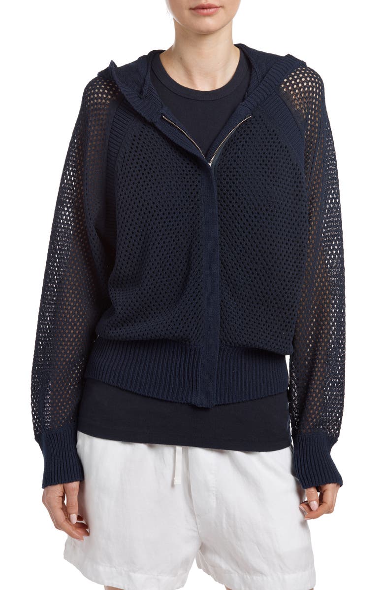 James Perse Open Stitch Hooded Cardigan | Nordstrom