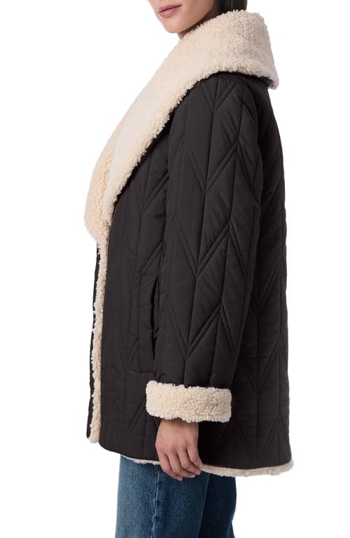 BERNARDO BERNARDO QUILTED FAUX SHEARLING LINED JACKET
