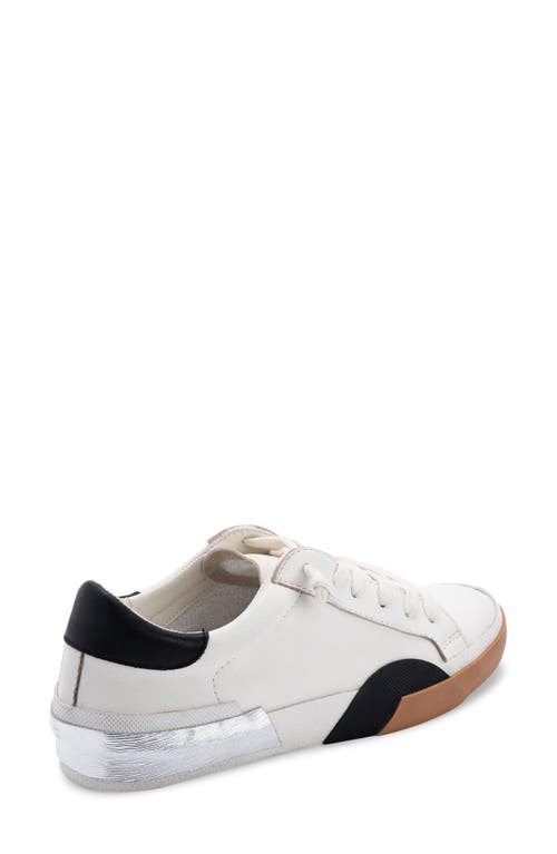 Shop Dolce Vita Zina Sneaker In White/black Leather