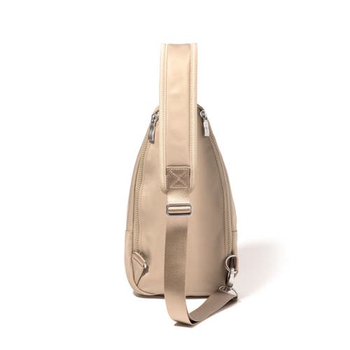 Baggallini Central Park Sling Bag In Taupe Twill
