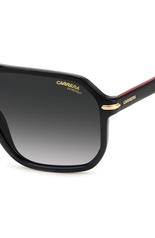 Shop Carrera Eyewear 59mm Rectangular Sunglasses In Black/grey Shaded