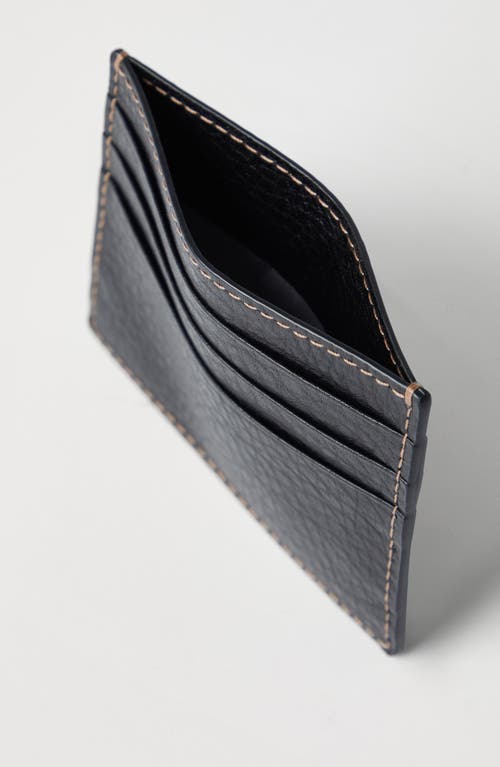 Shop Brunello Cucinelli Grained Calfskin Mini Card Case In Black