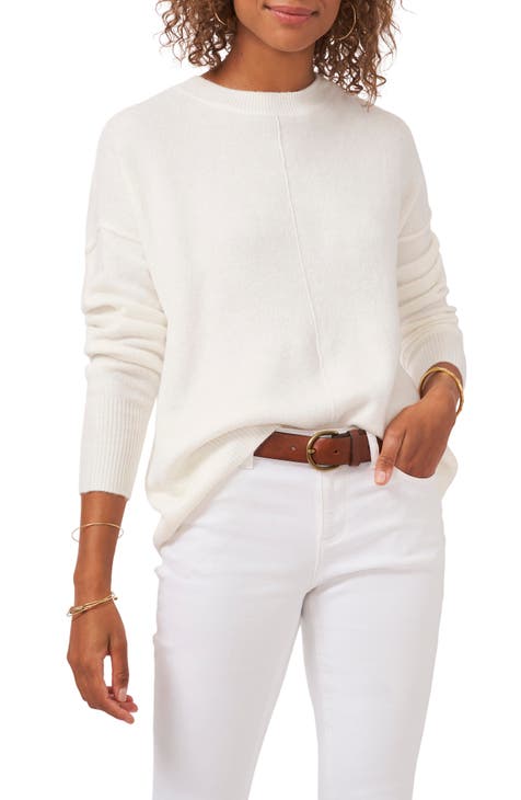 Fine-knit Sweater - White - Ladies