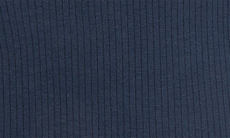 Shop Mori Ribbed Short Sleeve Bodysuit In Navy