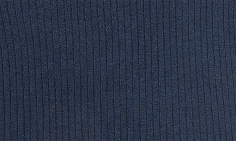 Mori Ribbed Short Sleeve Bodysuit In Navy