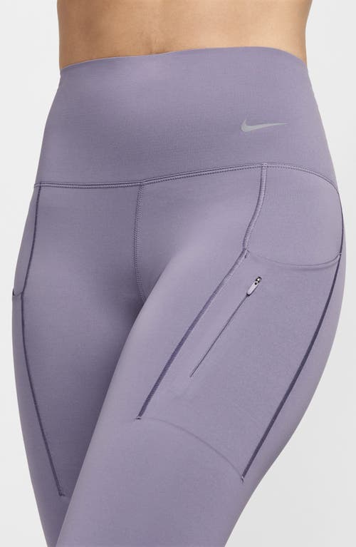 Shop Nike Dri-fit Go High Waist 7/8 Leggings In Daybreak/black