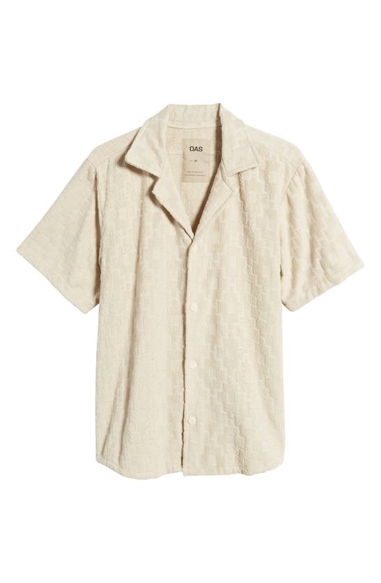 Shop Oas Beige Machu Terry Cloth Camp Shirt