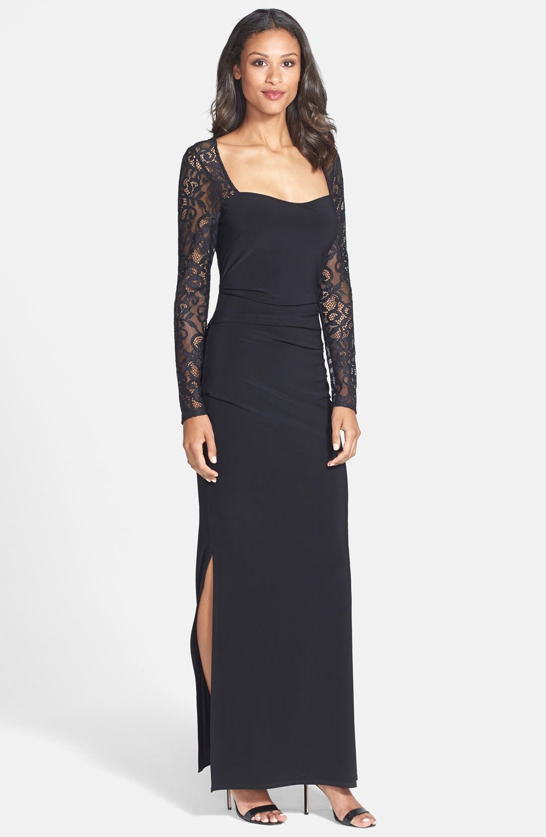 Laundry by Shelli Segal Lace & Jersey Gown Nordstrom