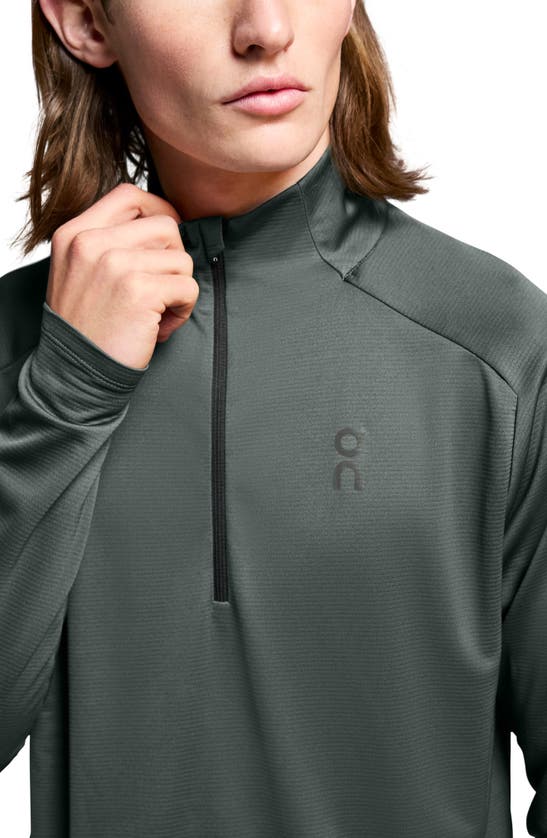 Shop On Climate Knit Quarter Zip Running Top In Lead