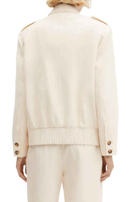 Mango Cotton & Linen Jacket In Natural Ivory