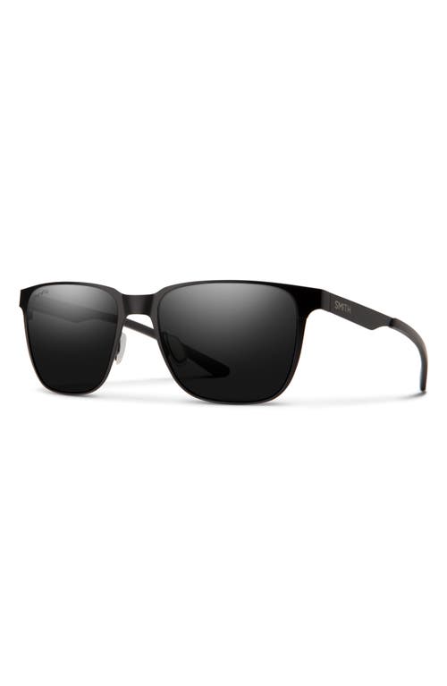 Smith Lowdown 54mm Chromapop™ Polarized Square Sunglasses In Matte Black/black