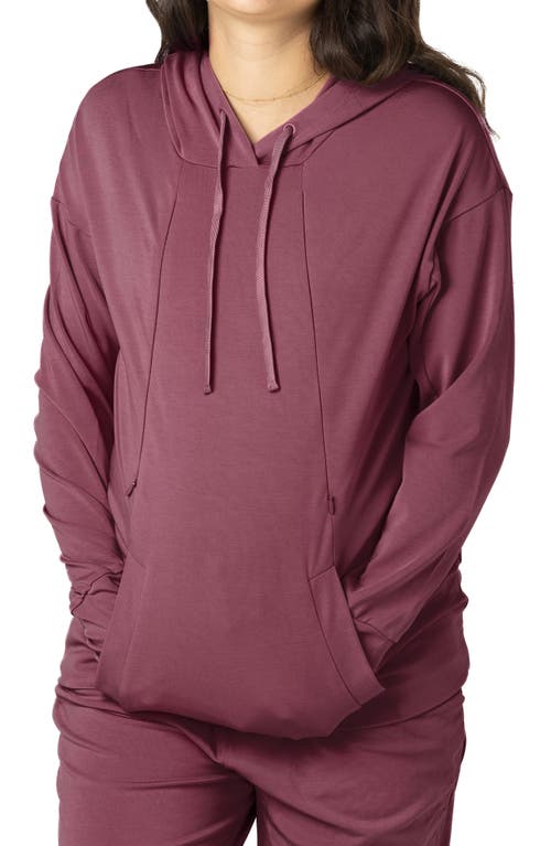 Kindred Bravely Relaxed Fit Nursing Hoodie in Fig at Nordstrom, Size X-Small