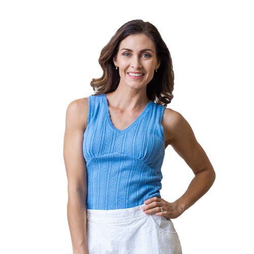 Hope & Henry Womens' Empire Sweater Tank In Blue
