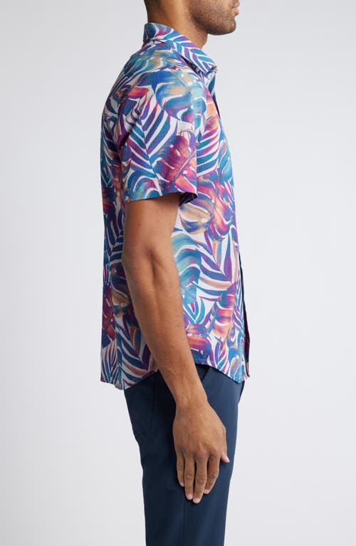 Shop Tommy Bahama Bahama Coast Monarch Monstera Islandzone® Short Sleeve Button-up Shirt In Summer Gre