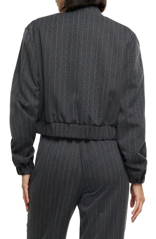 RIVER ISLAND RIVER ISLAND HEAT SEAL PINSTRIPE BOMBER JACKET