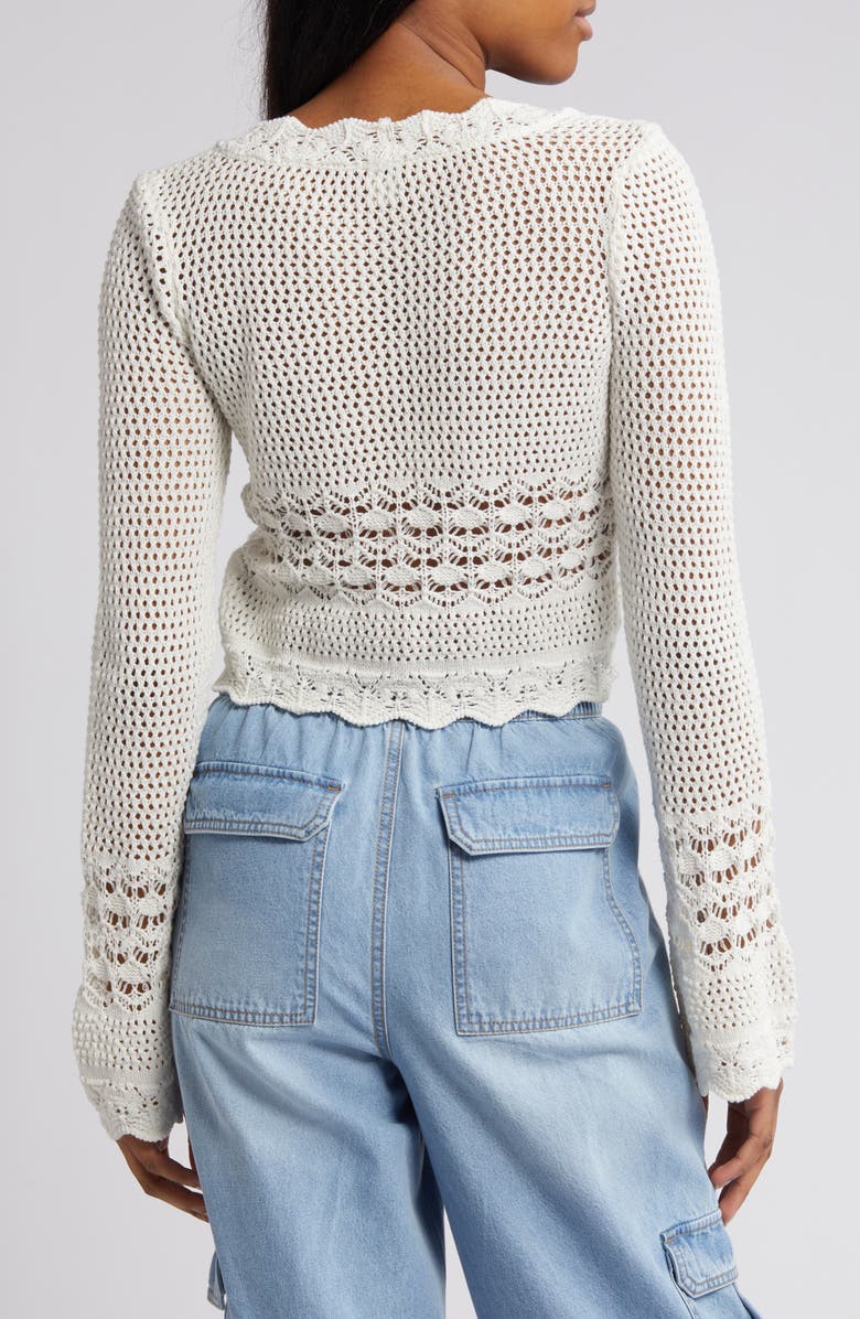 BDG Urban Outfitters Open Stitch Tie Front Crop Cardigan | Nordstrom