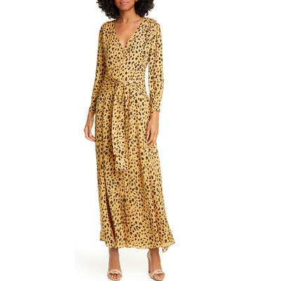 Nicholas Animal Print Long Sleeve Maxi Dress, Brown