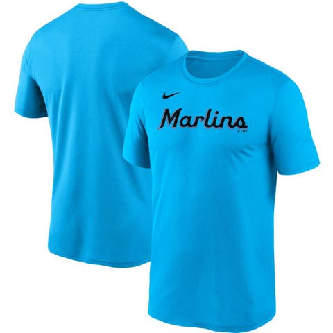 Miami Marlins Nike Authentic Collection Velocity Practice Performance  T-Shirt - Blue