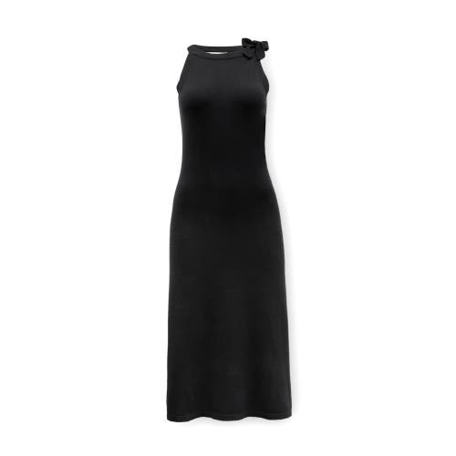 Shop Hope & Henry Womens' Halter Tie Sweater Dress In Black