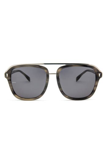 Mita Sustainable Eyewear Lincoln 57mm Square Sunglasses In Black