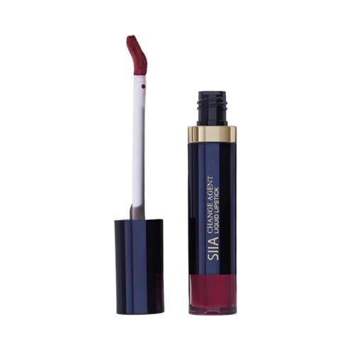 Shop Siia Cosmetics Change Agent Liquid Lipstick In Black Cherry