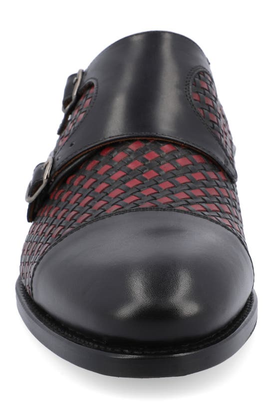 Shop Taft The Lucca Double Monk Strap Shoe In Black Woven