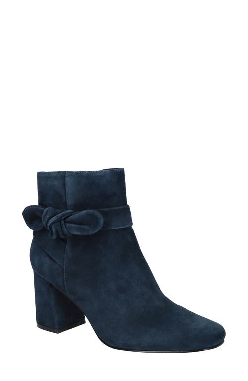 Bella Vita Felicity Bow Accent Bootie Navy Suede Leather at Nordstrom,