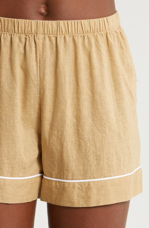 Shop Nordstrom Vacation Linen Blend Short Pajamas In Tan Travertine