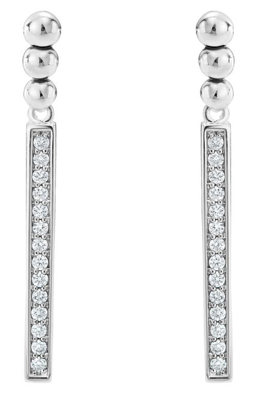 Lagos Sterling Silver Caviar Spark Diamond Drop Earrings In Silver/diamond