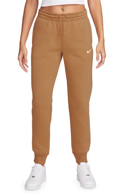 Shop Nike Sportswear Phoenix Fleece Mid Rise Joggers In Flax/sail