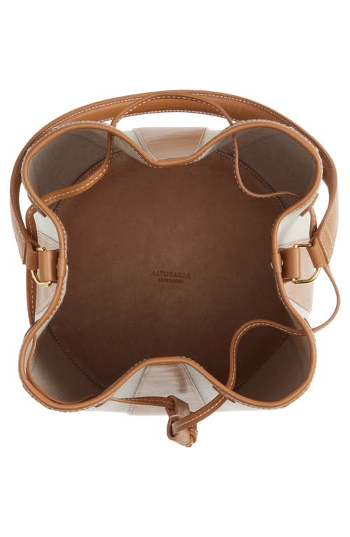 Altuzarra Large Drum Canvas & Leather Bucket Bag In Natural/canyon