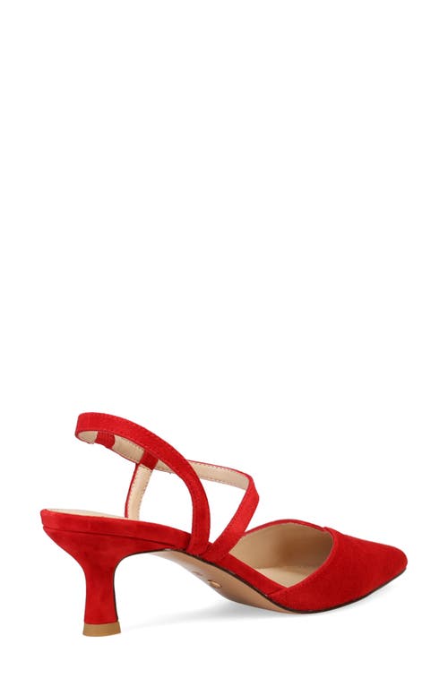 Pelle Moda Kearn Asymmetric Ankle Strap Pump In Lucious Red