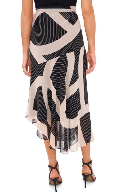 Shop Halogenr Halogen(r) Mixed Geo Print Asymmetric Chiffon Skirt In Rich Black