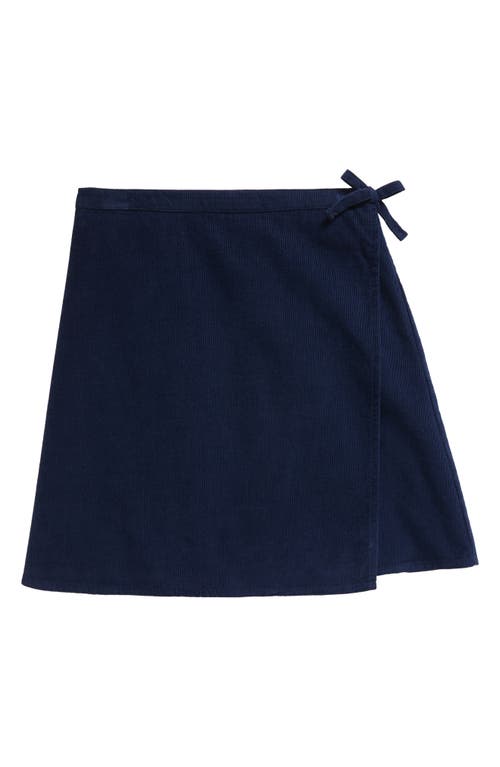 Nordstrom Kids' Faux Wrap Corduroy Skirt in Navy Peacoat