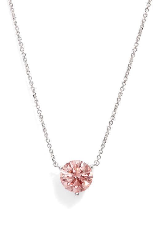 1.5-Carat Lab Grown Diamond Pendant Necklace in Pink/14K White Gold