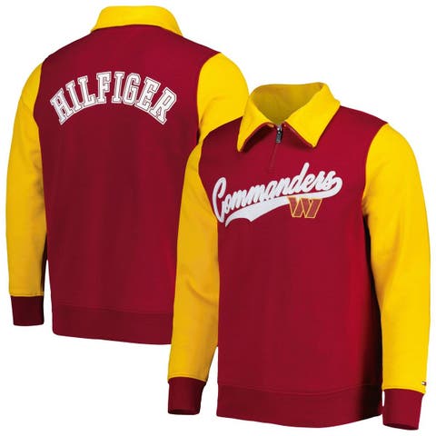 Men's Tommy Hilfiger Scarlet/Gold San Francisco 49ers Raglan Half-Zip  Pullover Top