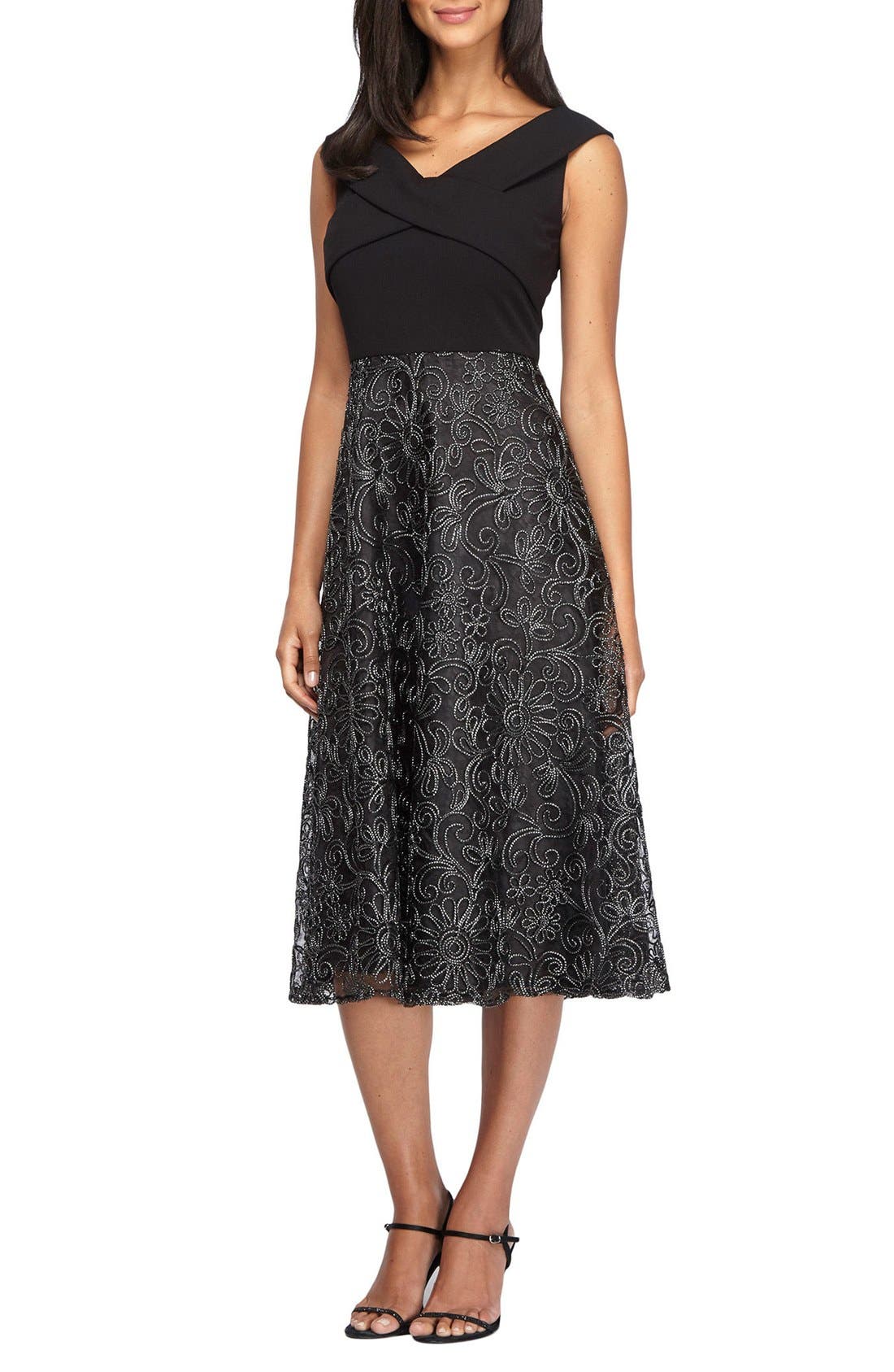 Alex Evenings Embroidered Midi Dress Nordstrom