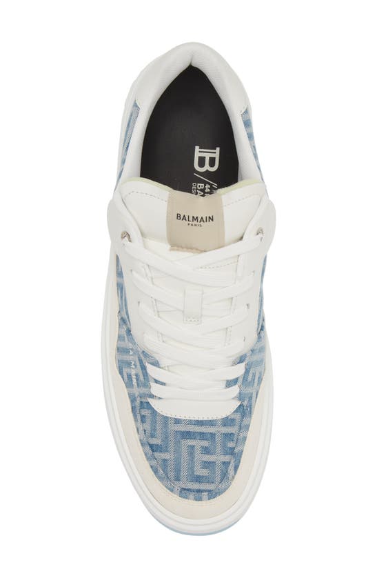 Shop Balmain B-court Sneaker In Denim Blue