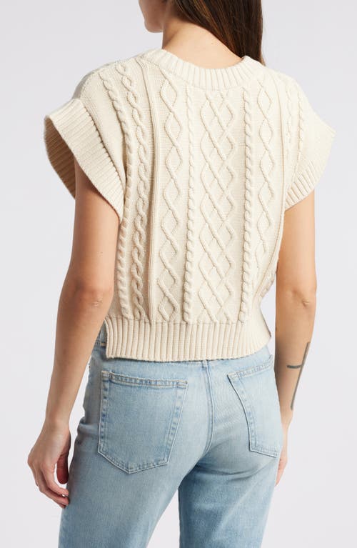 Shop Cleobella Gigi Short Sleeve Organic Cotton Sweater In Cream