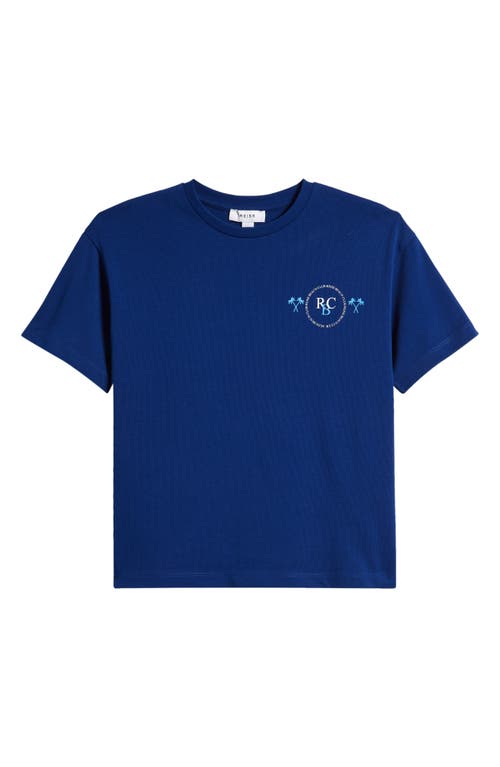 Reiss Kids' Palm Jr. Graphic T-shirt In Lapis Blue