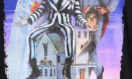 Shop Treasure & Bond Kids' Graphic T-shirt In Black Raven Beetlejuice