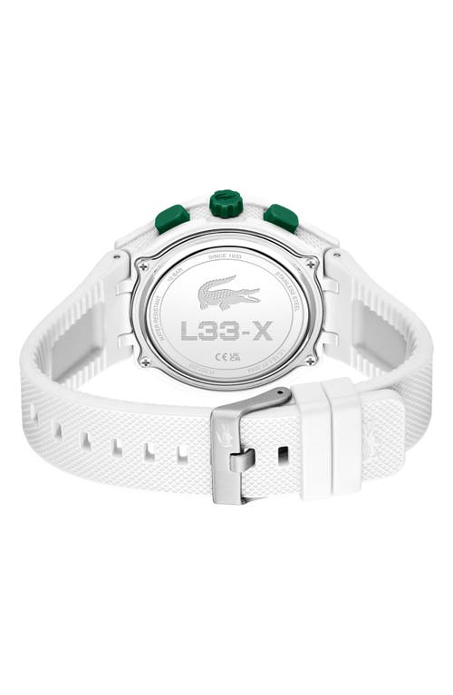 Shop Lacoste Lc33 Silicone Strap Watch, 45mm In White