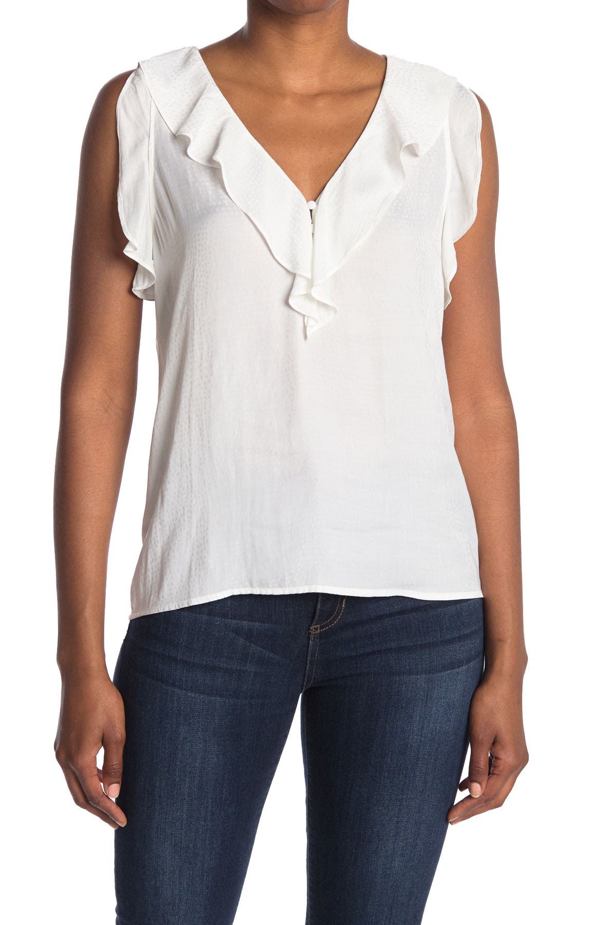 sleeveless ruffle shirt
