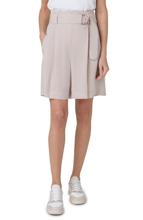 Fiorellina Belted Bermuda Shorts in Beige