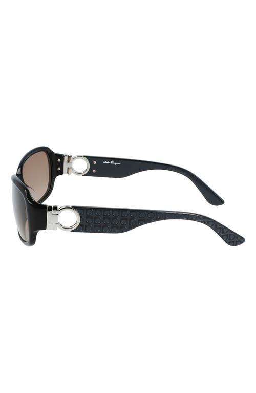 Shop Ferragamo Salvatore  Special Fit Sunglasses In Black/grey Gradient