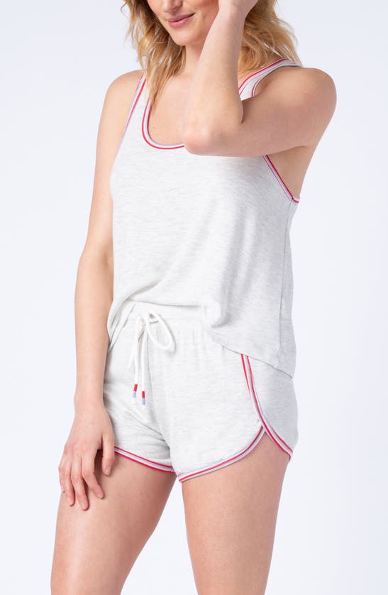 Shop Pj Salvage All American French Terry Short Pajamas In Heather Cloud