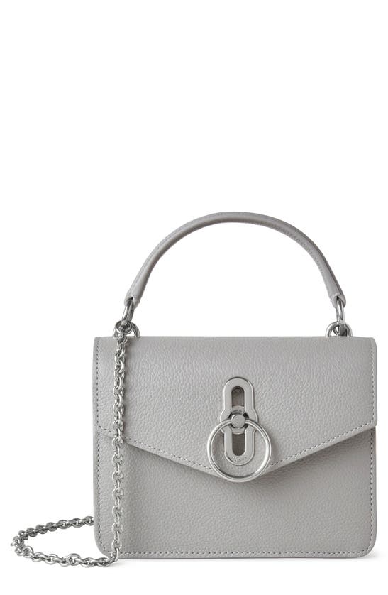 Shop Mulberry Small Amberley Leather Crossbody Bag In Pale Grey