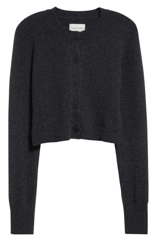 Loulou Studio Crop Cashmere Cardigan In Anthracite Melange