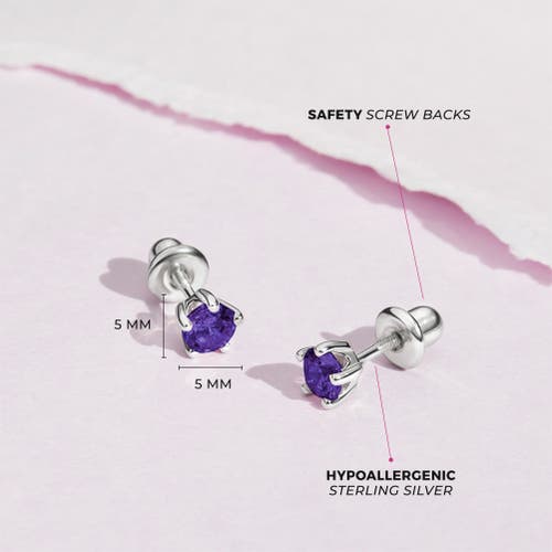 Shop In Season Jewelry Classic Cubic Zirconia Birthstone Solitaire Earrings In February