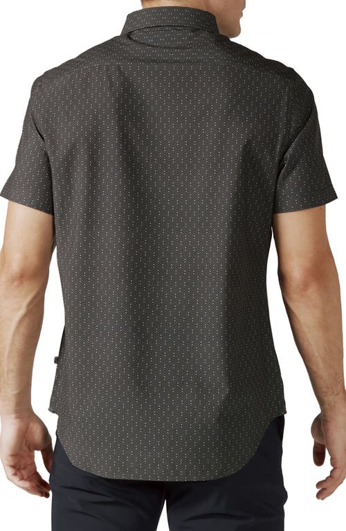 Shop 7 Diamonds Altea Short Sleeve Performance Button-up Shirt In Charcoal